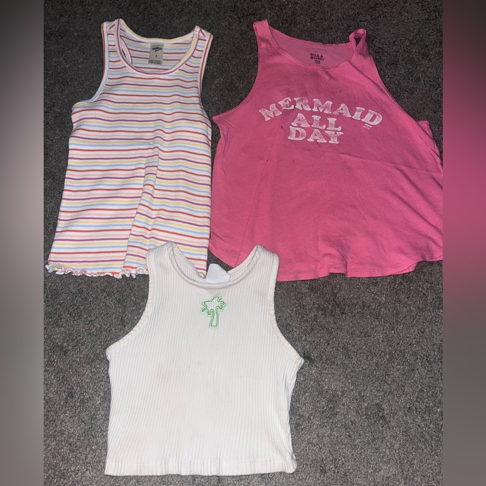 Girls 5/6 Tank Top Lot | 3 Pieces | Billabong, Zara | Summer & Back-to-School